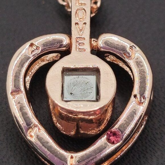Rose Golden Heart-Shaped Pendant with Microprinting NWOT - Picture 4 of 8